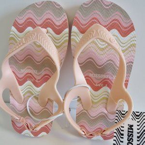 Missoni Target Australia Girls' Flip Flops Shoes Pink Wave Sz 8 BNWT